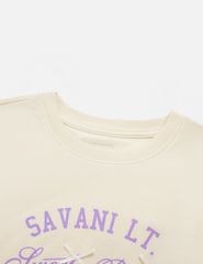 Bộ đồ cotton bé gái hình in trước ngực