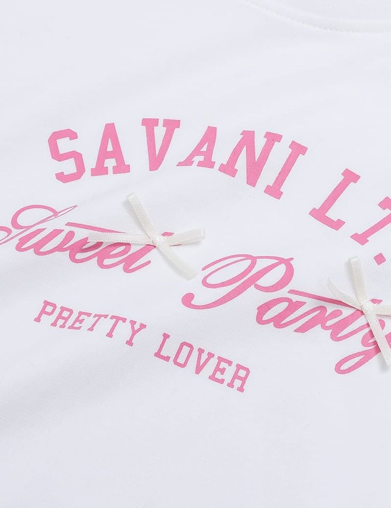 Bộ đồ cotton bé gái hình in trước ngực