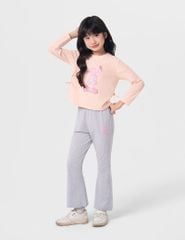 Bộ đồ cotton bé gái hình in trước ngực