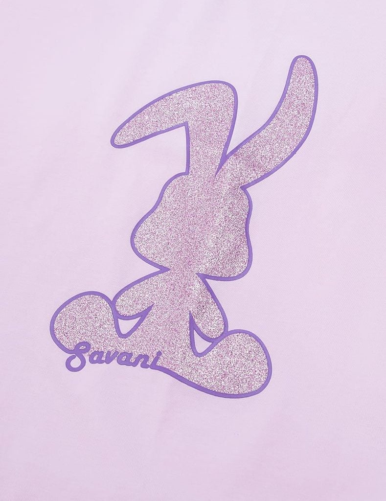 Bộ đồ cotton bé gái hình in trước ngực