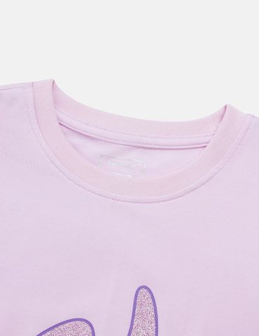 Bộ đồ cotton bé gái hình in trước ngực