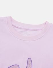 Bộ đồ cotton bé gái hình in trước ngực