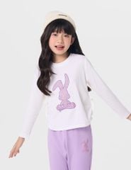 Bộ đồ cotton bé gái hình in trước ngực