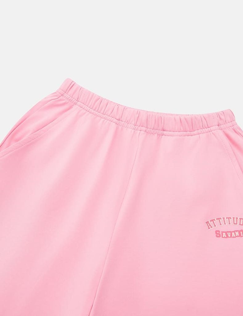 Bộ đồ cotton bé gái hình in trước ngực