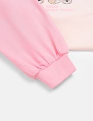 Bộ đồ cotton bé gái hình in trước ngực