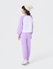 Bộ đồ cotton bé gái hình in trước ngực