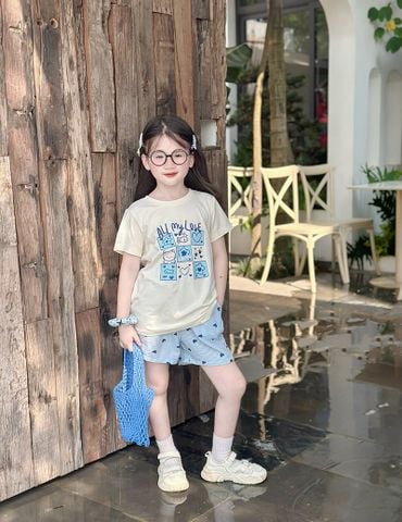 Bộ hè cổ tròn bé gái