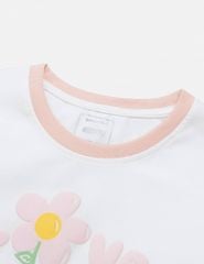 Bộ đồ hè bé gái hình in trước ngực
