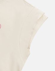 Bộ hè bé gái cổ tròn hình in trước ngực