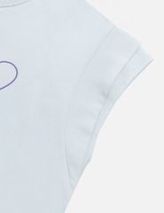 Bộ hè bé gái cổ tròn hình in trước ngực