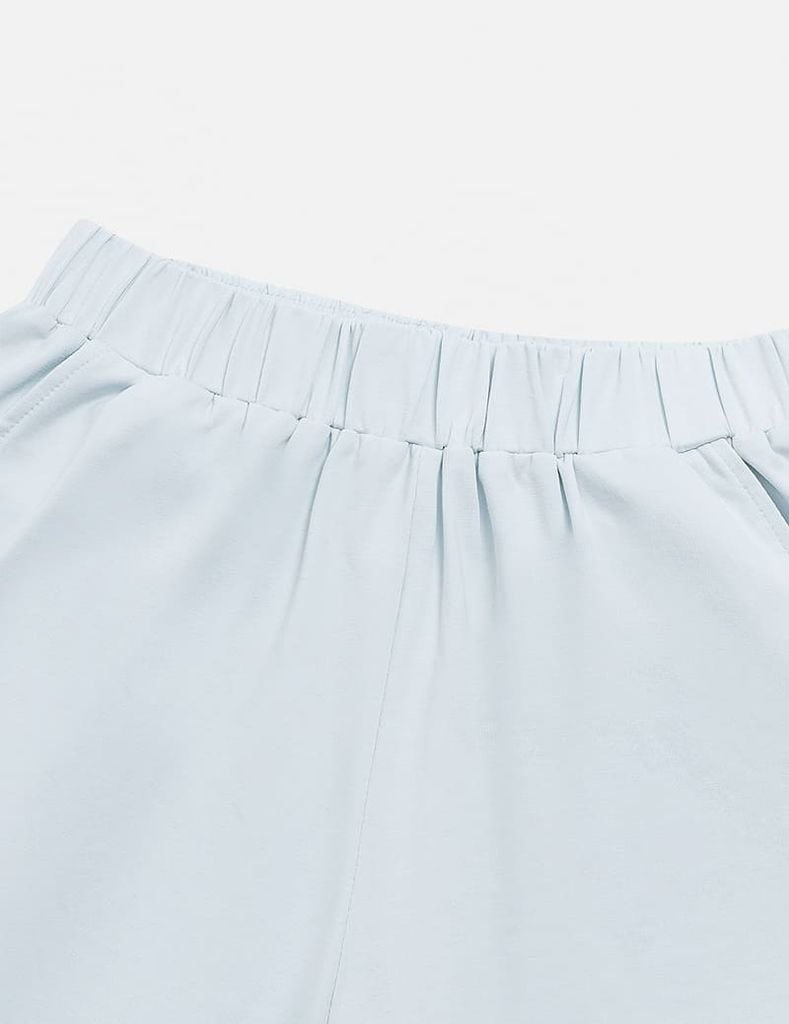 Bộ hè bé gái cổ tròn hình in trước ngực