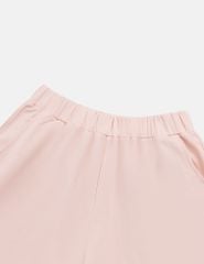 Bộ hè bé gái cổ tròn hình in trước ngực