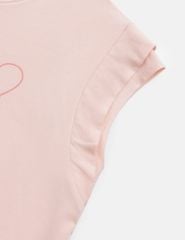 Bộ hè bé gái cổ tròn hình in trước ngực