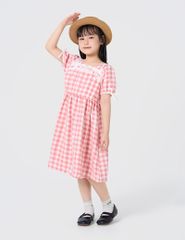 Váy liền bé gái phối bèo thân trước