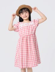 Váy liền bé gái phối bèo thân trước