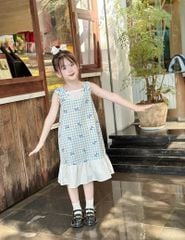 Váy liền dệt thoi bé gái