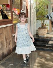 Váy liền dệt thoi bé gái