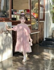 Váy liền dệt thoi bé gái