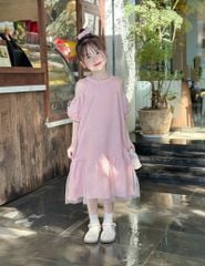 Váy liền dệt thoi bé gái
