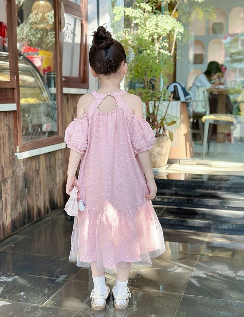Váy liền dệt thoi bé gái