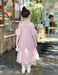 Váy liền dệt thoi bé gái