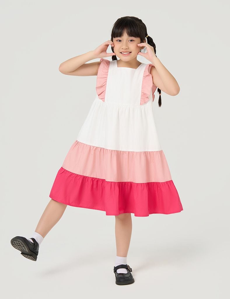 Váy liền 2 lớp bé gái