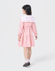 Váy liền dáng A bé gái cổ kiểu cách điệu