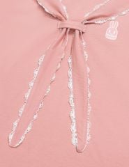 Váy liền dệt kim bé gái hình in trước ngực