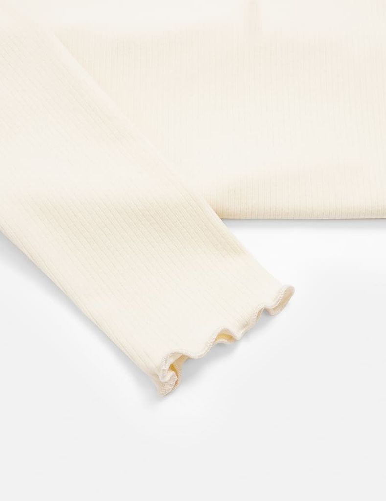 Áo giữ nhiệt bé gái cổ cao hình thêu thân trước