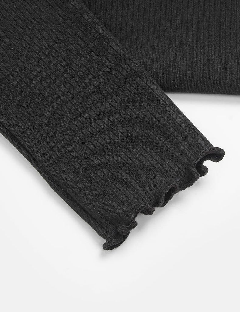 Áo giữ nhiệt bé gái cổ cao hình thêu thân trước