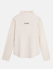 Áo giữ nhiệt cổ cao bé gái hình thêu trước ngực