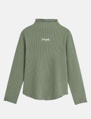 Áo giữ nhiệt cổ cao bé gái hình thêu trước ngực