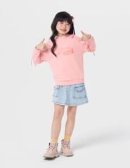 Áo nỉ bé gái có mũ hình in trước ngực