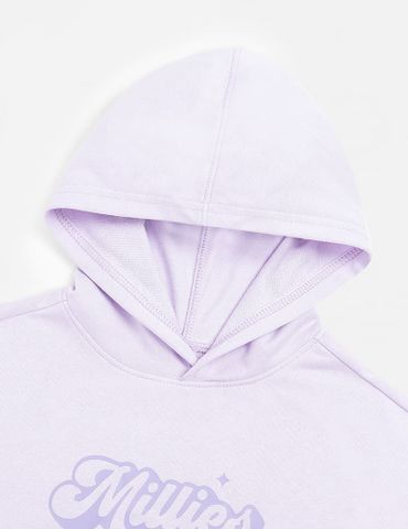 Áo nỉ bé gái có mũ hình in trước ngực