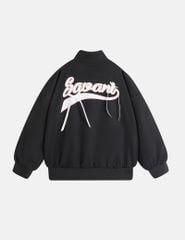 Áo khoác bomber bé gái hình in trước ngực