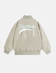 Áo khoác bomber bé gái hình in trước ngực