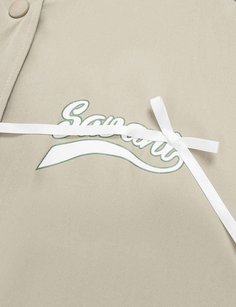 Áo khoác bomber bé gái hình in trước ngực