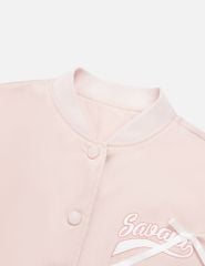 Áo khoác bomber bé gái hình in trước ngực