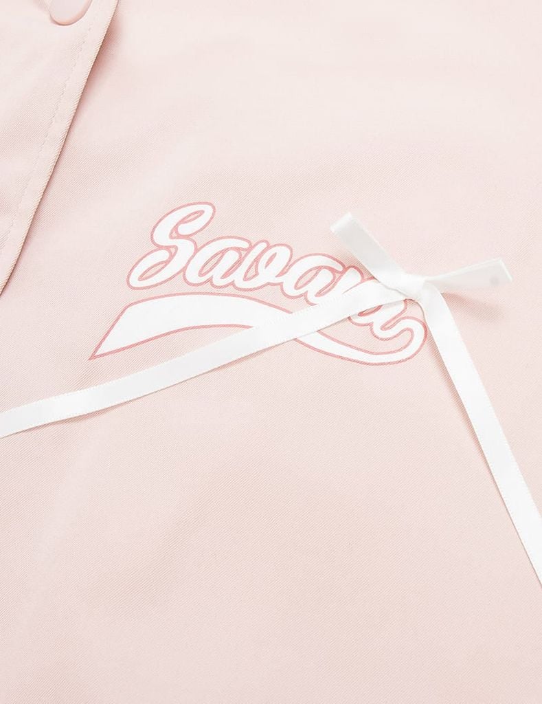 Áo khoác bomber bé gái hình in trước ngực