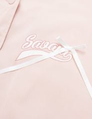 Áo khoác bomber bé gái hình in trước ngực