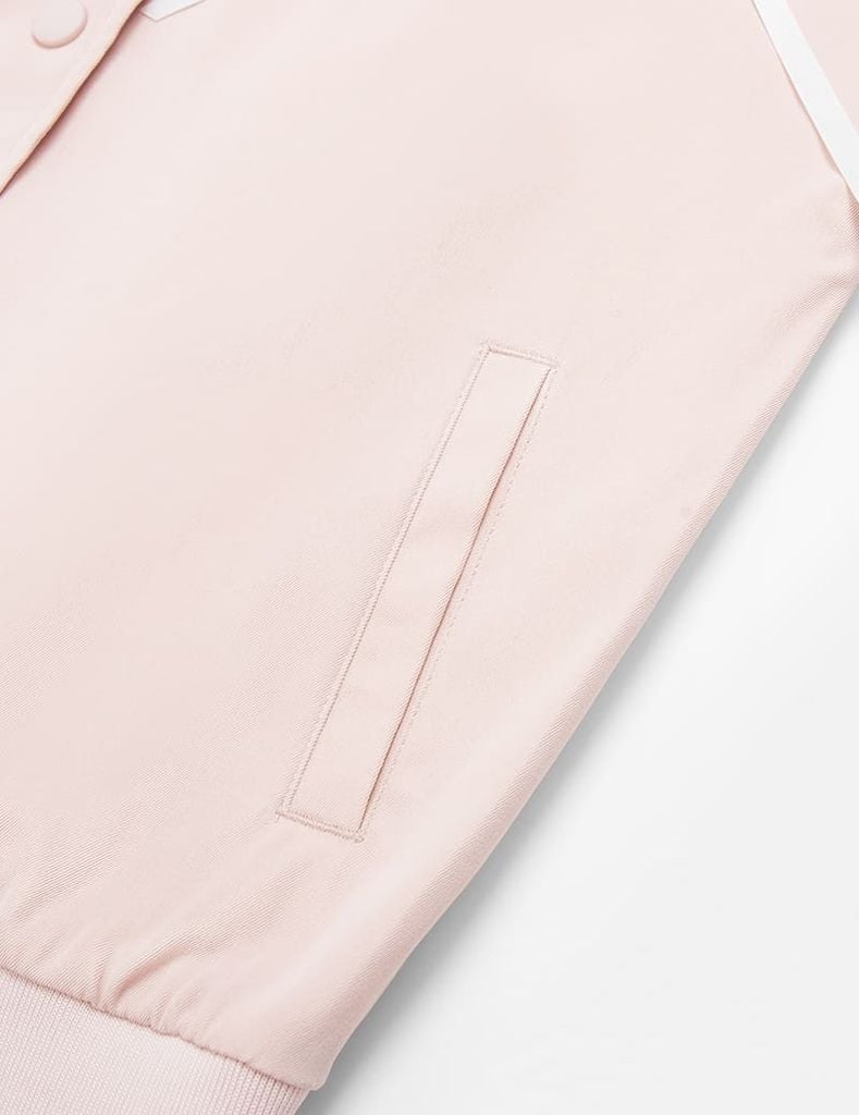 Áo khoác bomber bé gái hình in trước ngực