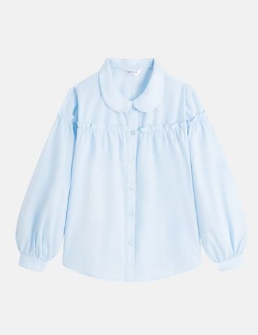 Áo sơ mi bé gái dài tay