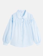 Áo sơ mi bé gái dài tay