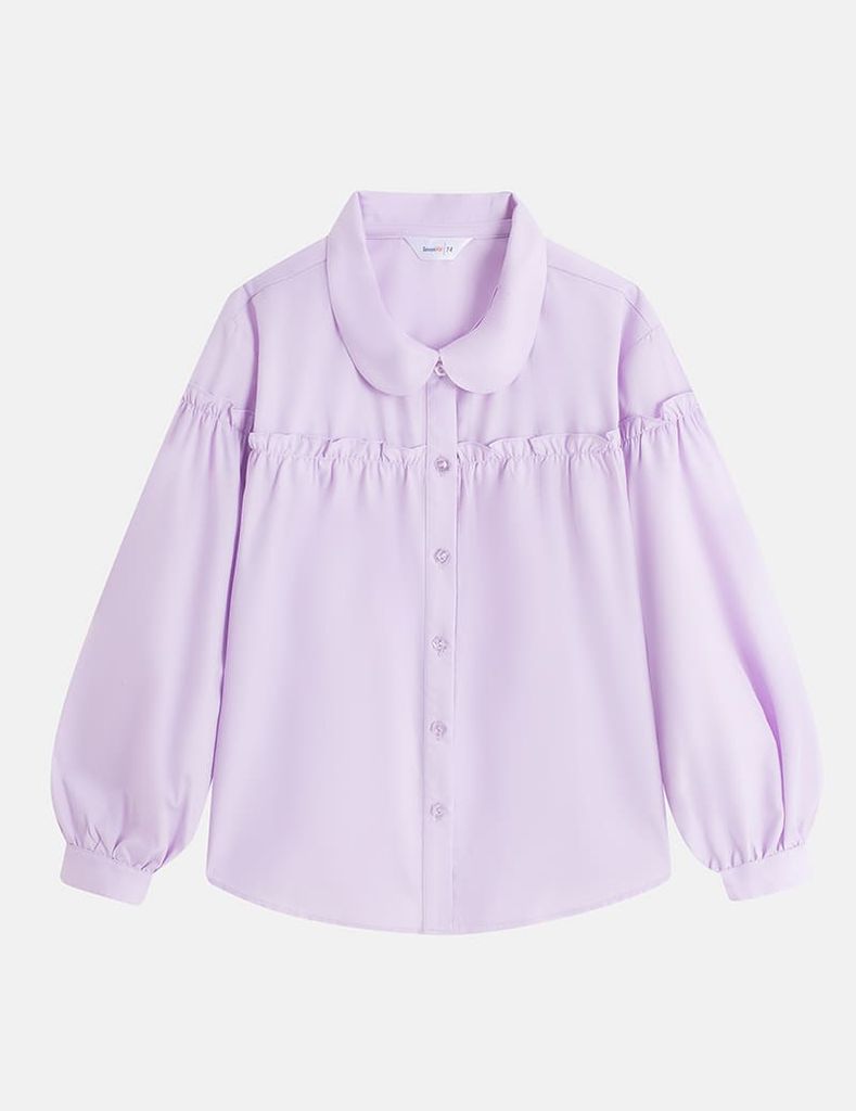 Áo sơ mi bé gái dài tay