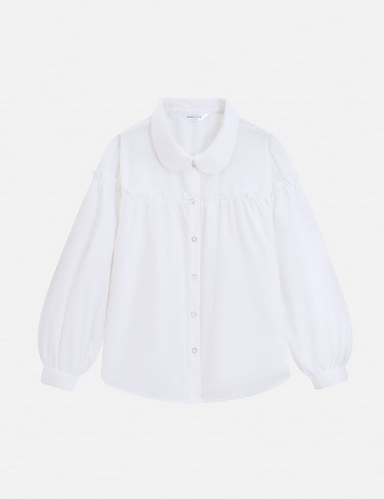 Áo sơ mi bé gái dài tay