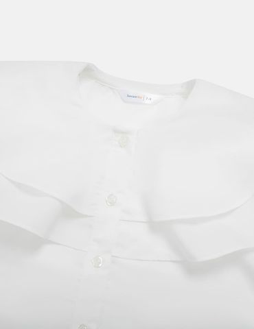 Áo sơ mi dài tay bé gái cổ kiểu