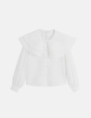 Áo sơ mi dài tay bé gái cổ kiểu