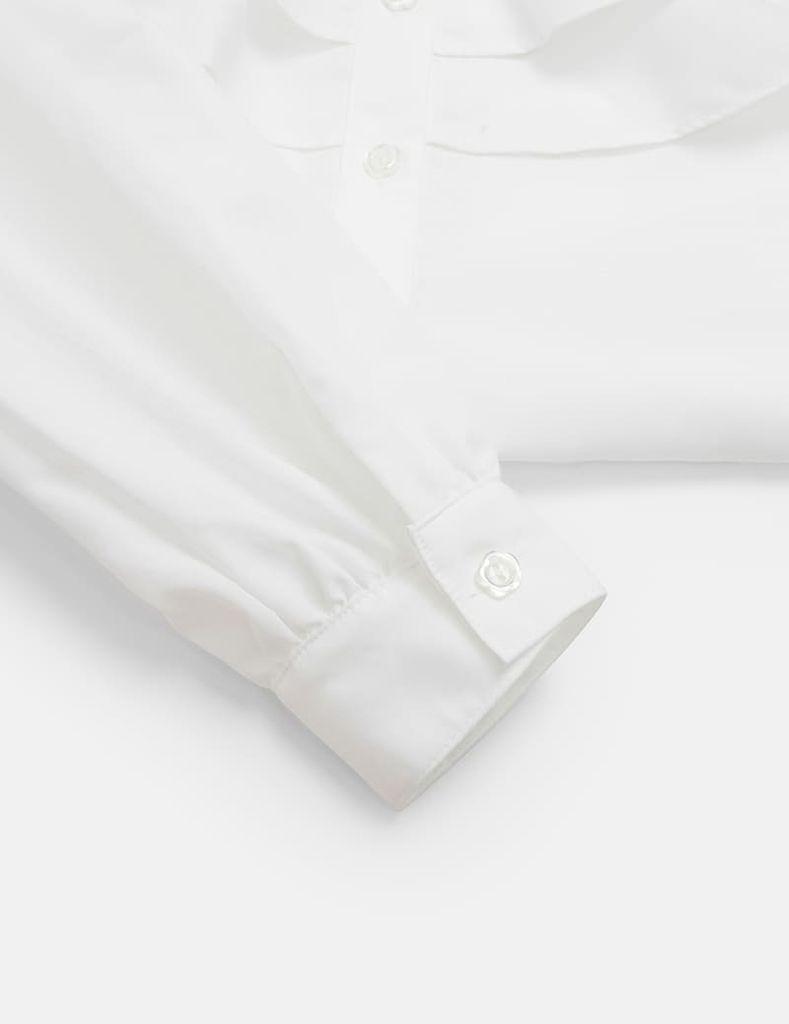 Áo sơ mi dài tay bé gái cổ kiểu