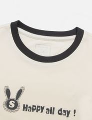 Áo thun dài tay bé gái cổ tròn hình in trước ngực