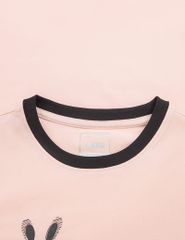 Áo thun dài tay bé gái cổ tròn hình in trước ngực